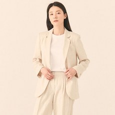 W9 여성용 Linen Blended 클래식 싱글 자켓 TMJKC24W01