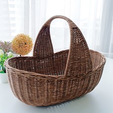 메종인다라탄샵 다용도 라탄 바구니, 브라운, 1개