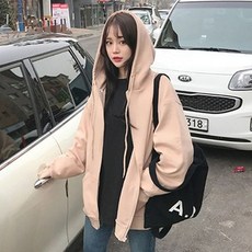 안다로미 베이직컬러 후드집업