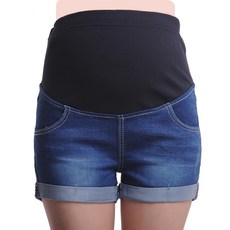 임산부 아티렐 탄력 데님 반바지