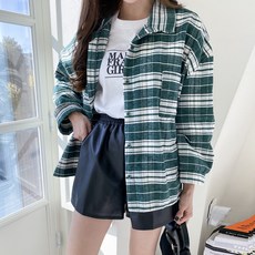 여성용 소우콘 박시 체크 포켓 언발 남방 cpnb2277k2a