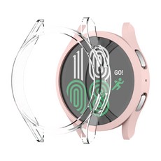 모란카노 갤럭시워치 슬림 케이스 40mm 2종 세트, 투명, 핑크