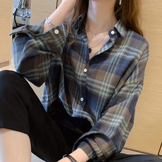 루나걸 여성용 데플라 체크 셔츠