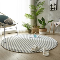 가온길카페트 시어서커 맥스 스트라이프 원형 러그