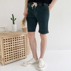 남자흑청반바지