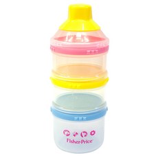 Fisher-Price 費雪 奶粉分裝盒3件組, 可單獨分離使用, 可定量保存奶粉, 熱水消毒OK, 藥水消毒OK, 微波爐OK, 粉色 + 黃色 + 藍色, 1組