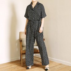  리비니 도트 점프수트 