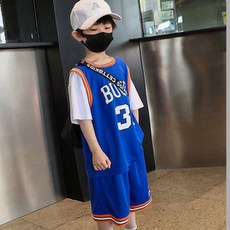 유블리 남아용 캐주얼 농구 유니폼 반팔 + 반바지 포쓰리 투피스 세트