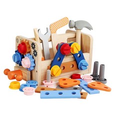 原木工具遊戲組玩具, 1組, 混色