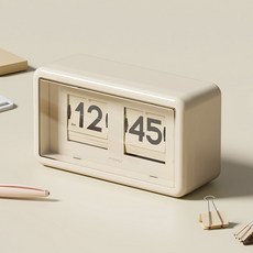 mooas Newtro翻頁式桌上型電子鐘, 奶油黃