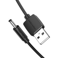 벤션 USB A-DC 3.5mm 충전케이블 CEX, 1.5m, 블랙, 1개