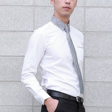 엘엑스티 남성용 체크 카라 포인트 슬림 와이셔츠