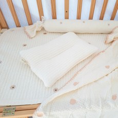 아이레빗 신생아용 순면 줄누빔 와이드 두상 베게, 아이보리, 1개
