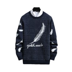 男款AOULS AULS金色羽毛戶外圓領毛衣 9826
