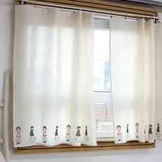 자수작은창커튼