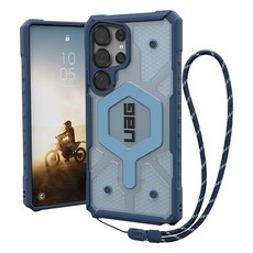 UAG 磁吸耐衝擊經典保護殼 附手腕掛繩 美國軍規防摔, Galaxy S25 Ultra, 透明色 + 藍圈