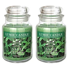 Lumie Candle 香氛蠟燭,鼠尾草柑橘,大罐21OZ,630g 2入, Sage Citrus, 2個