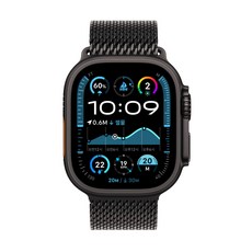 Apple 정품 2024 애플워치 Ultra 2 티타늄 밀레니즈 루프, 49mm, GPS+Cellular, 블랙 / 블랙, Medium