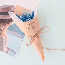 모리앤 생화 살랑라그라스 프리저브드 미니 꽃다발, 로얄블루, 1개 로얄블루, 1개