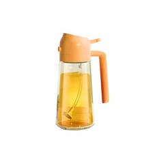 可噴可倒兩用玻璃噴油壺 橘色, 噴霧均勻, 節省用油, 廚房好幫手, 1個