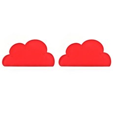 클라우드 실리콘 구름 플레이스 매트 2p, 레드, 48 x 27.5 cm