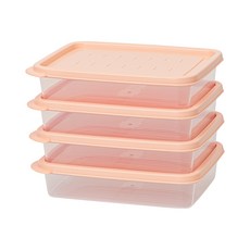 이지앤프리 이지킵 프리즈팩 냉동실정리용기 피치 1000ml, 1개, 4개