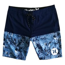 Hurley 成人男沙灘褲，尺碼34, 34碼, 藏藍樹葉