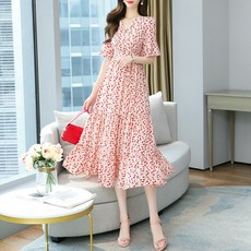 브러쉬랩디자인수채화플라워쉬폰아이미스유원피스