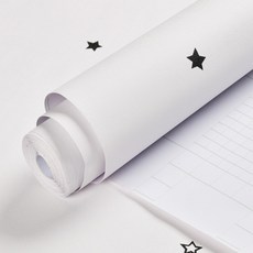  리치오션 인테리어 띠벽지 별마크 포인트 시트지, 화이트 