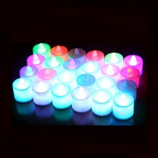 루아르모 꺼지지 않는 LED 티라이트 전자초 색변환, 24개