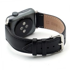 모모켓 제이든 레더 스마트워치 스트랩 38 / 40 / 41 mm, 블랙