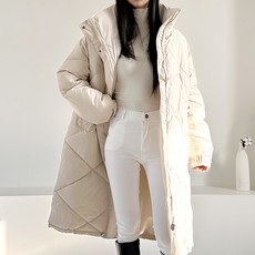 잘빠진 여성용 허니 그리스 웰론 롱패딩 점퍼