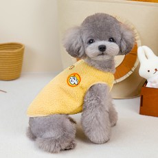 파스텔펫 반려동물 파인 컬러 극세사조끼, 옐로우, 1개