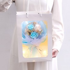 앙플랜트 풍선꽃다발 프로포즈 조화 + 쇼핑백, 블루, 1개