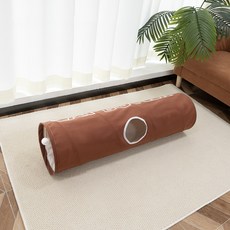 파스텔펫 고양이 레터링 포인트 터널 M, 브라운, 1개