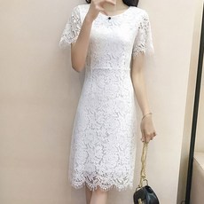릴리드레스 머메이드 레이스 반팔 드레스 LD60