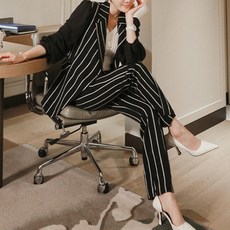페이퍼먼츠 여성용 럭셔리 슬림핏 포인트 허리벨트 포켓 스프라이트 투피스 정장 세트 13804