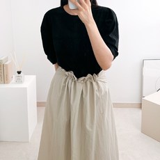 라미르 여성용 통기성 부드러운 퍼프 소매 실키 반팔 티셔츠