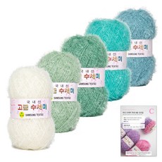 yarna 고급 수세미 뉴컬러 80g x 5종 + 도안 C타입 8종 세트, 01 민트 그라데이션, 1세트