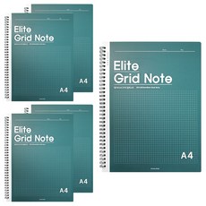 투영디자인 엘리트 A4그리드 절취노트, 민트, 5개