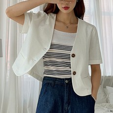 린넨반팔자켓