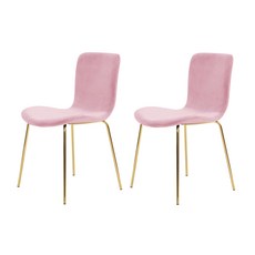 쇼콜라 인테리어 골드 벨벳 식탁 의자 2p, 핑크, 2개