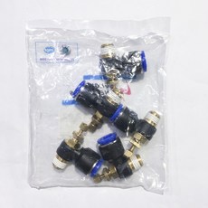 원터치피팅 밸브 에어피팅 우레탄호스 NSC12-02, 5개