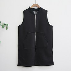 이얀 본딩 지퍼 임산부 롱 조끼