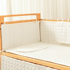 아이레빗 유아용 침대 순면 하트 범퍼가드 벨라, 크림아이보리