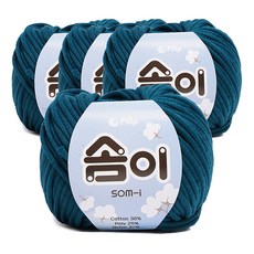 쎄비 솜이 패브릭얀 뜨개실 65g x 4p, 녹청색, 4개