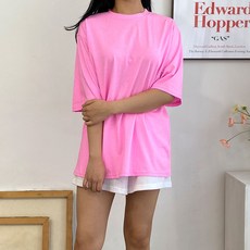 투데이앤룩 여성용 피그먼트 반팔 티셔츠