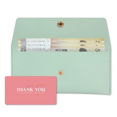 리코즈 레더 현금 용돈봉투 + 카드 세트, 민트(봉투) 민트(봉투), 1세트