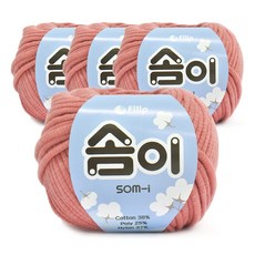 쎄비 솜이 패브릭얀 뜨개실 65g x 4p, 인디핑크, 4개