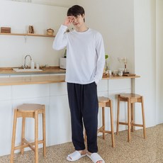 에이원 남성용 도톰 기모 스판 잠옷 바지